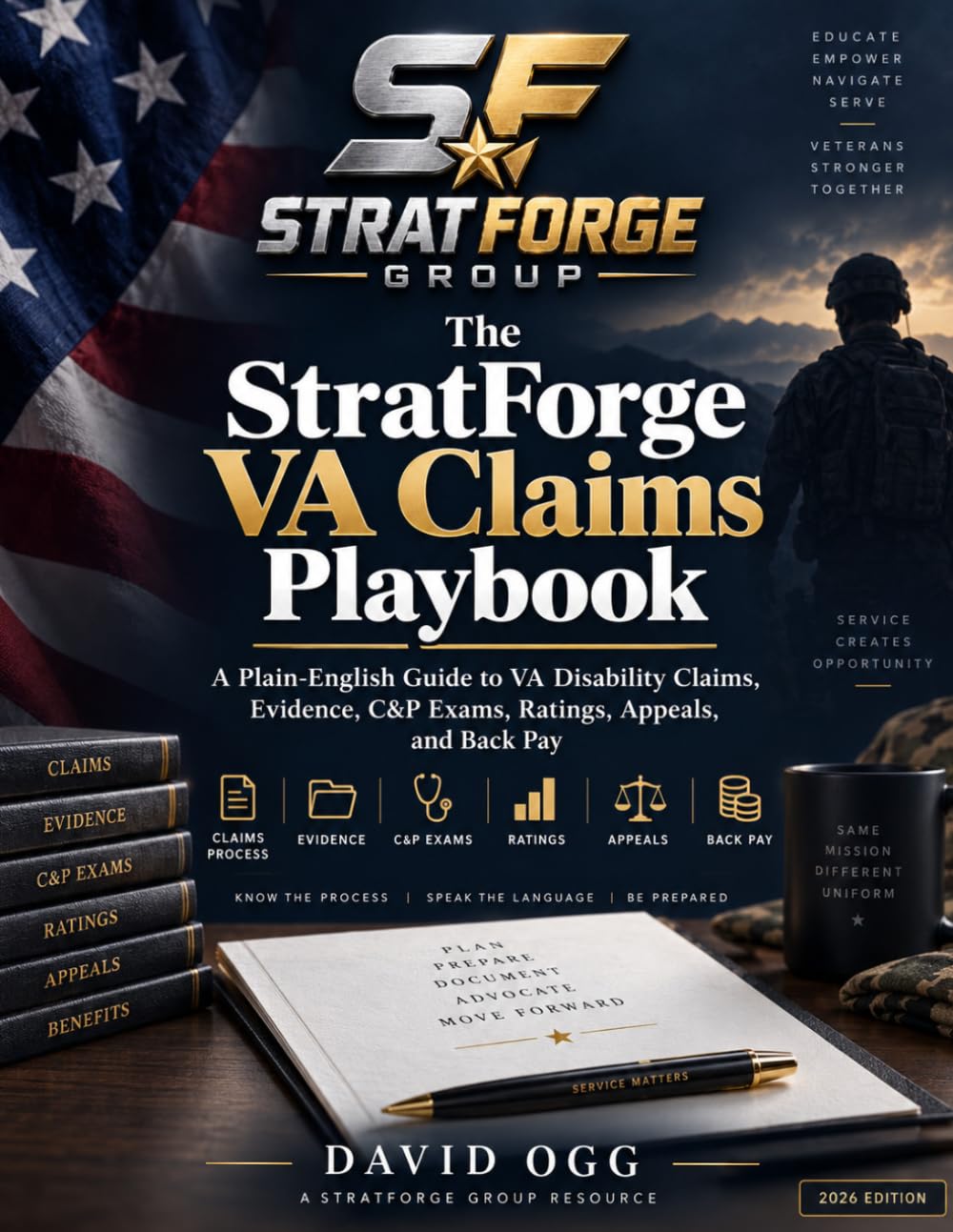 Book cover: The StratForge VA Claims Playbook by David Ogg Jr